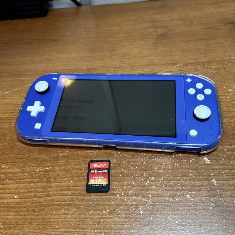 Nintendo Switch Lite Blue Handheld Console 32GB 720p w/ Case & Game